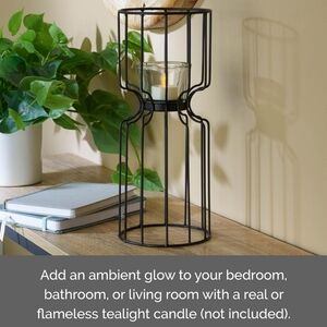 Elements wire votive candle holder - black